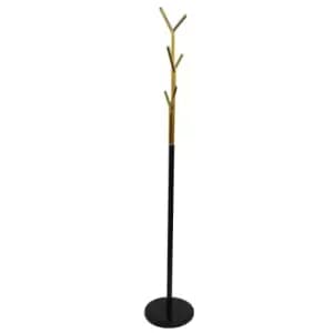 Techstyle Watsons Metal Freestanding Coat / Hat Stand Black / Gold