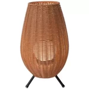 Lucide COLIN IP44 - 22cm Table Lamp Outdoor - LED - 1x3W 3000K - IP44 - Light Wood