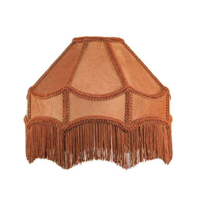 Happy Homewares Traditional Victorian Empire Soft Velvet Lamp Shade with Lengthy Tassels in Mustard Size: 12" Mustard Unisex 12"