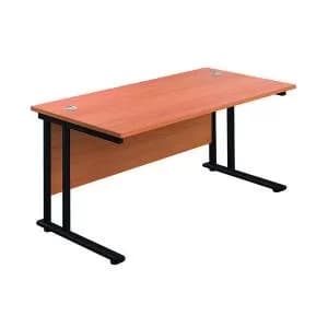Jemini Rectangular Double Upright Cantilever Desk 1200x800x730mm