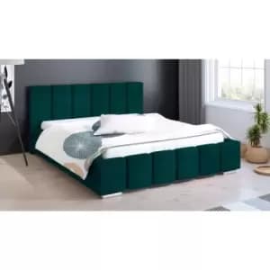 Lemela Bed Super King Plush Velvet Green