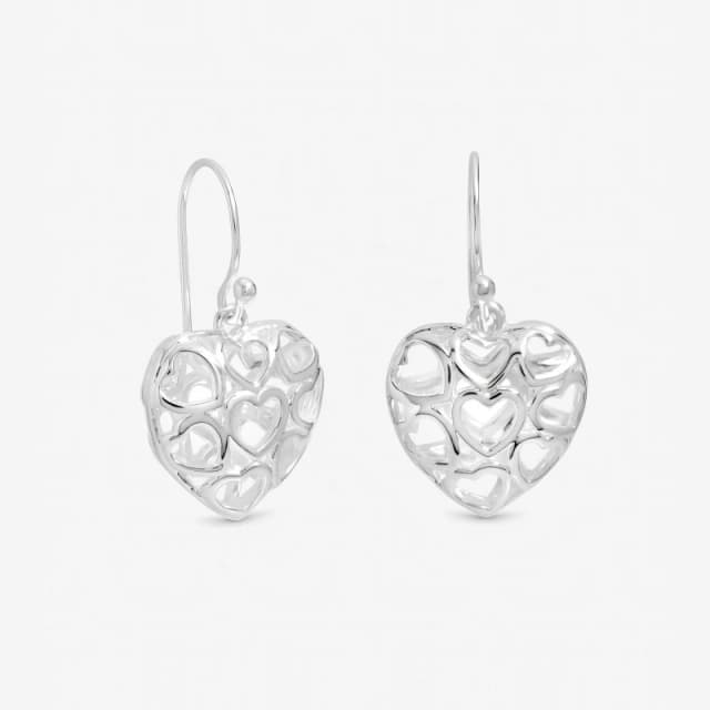 Inicio Sterling Silver Plated Filagree Heart Earrings Silver female One Size