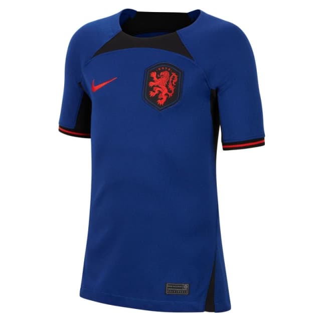 Nike Netherlands Stadium Away Shirt 2022 Juniors - Blue Blue 7 - 8 Years