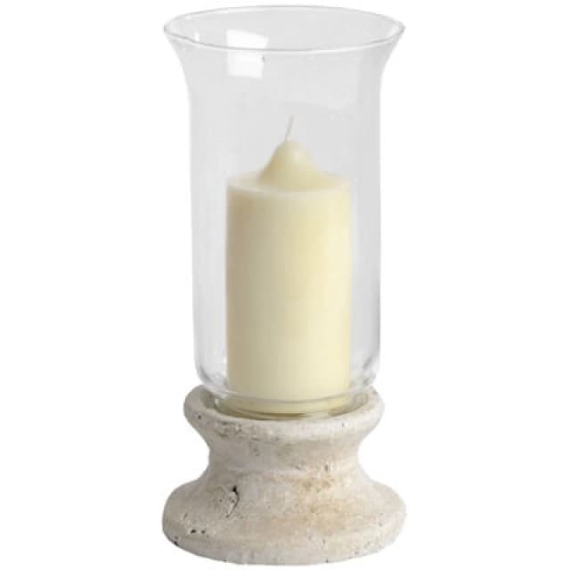 Love Lace Stone Based Hurricane Lantern Cream