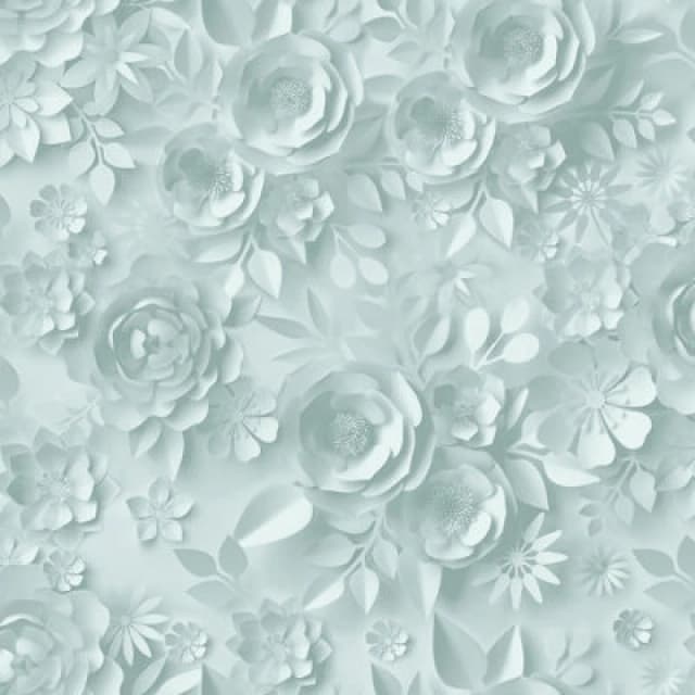 Muriva Blue Floral 3D Effect Embossed Wallpaper