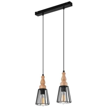 Lamkur Lighting - Ingrid Bar Pendant Ceiling Light Black, 2x E27