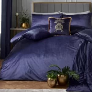 Laurence Llewelyn-Bowen Montrose Navy Duvet Cover and Pillowcase Set Navy Blue