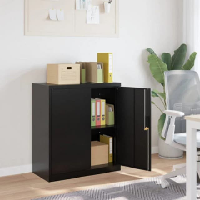Vidaxl File Cabinet Black 79X40X90 Cm Steel, Black 339734