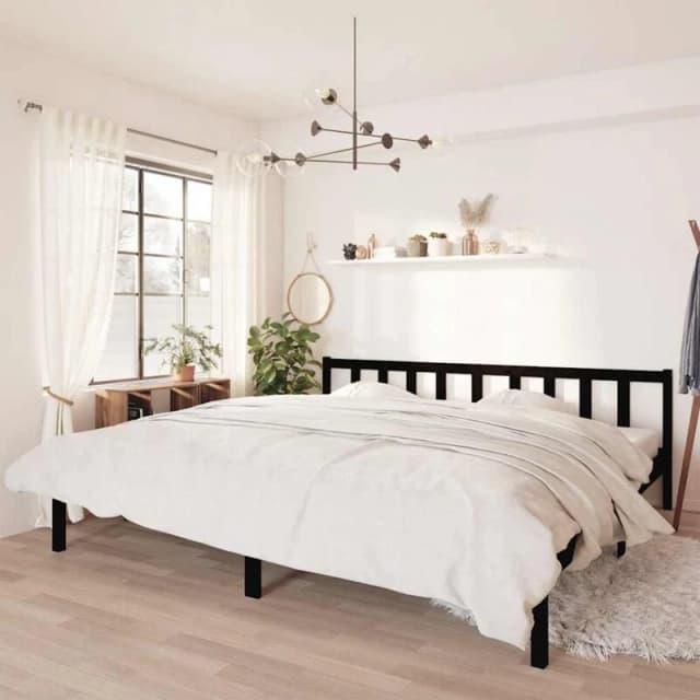 VIDAXL 810106 Bed Frame without Mattress Black Solid Wood 200x200cm vidaXL 8720286671832