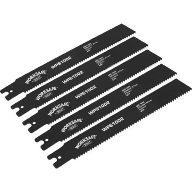 Loops 5 PACK 200 x 25 x 1.7mm Pipe Saw Blades - 8 TPI - Rigid Flexible Pipe Cutting Multi