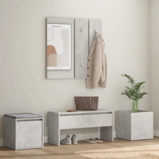 VIDAXL Hallway Furniture Set Concrete Grey Engineered Wood Vidaxl 8720286661345