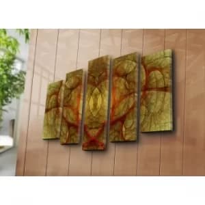 5PATK-247 Multicolor Decorative Canvas Painting (5 Pieces)