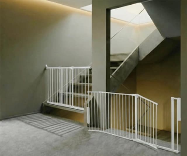 Safetots Solution For Up And Down Staircases, White, Multi Panels, Up To 187Cm, And, Screw Fit Gate, 67Cm - 105.5Cm