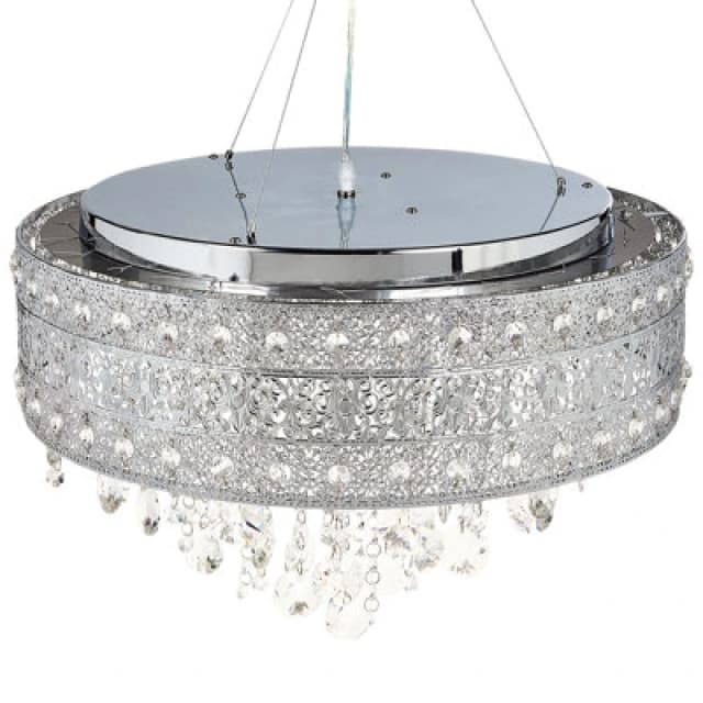 Beliani Chandelier Barbeira Crystal Silver