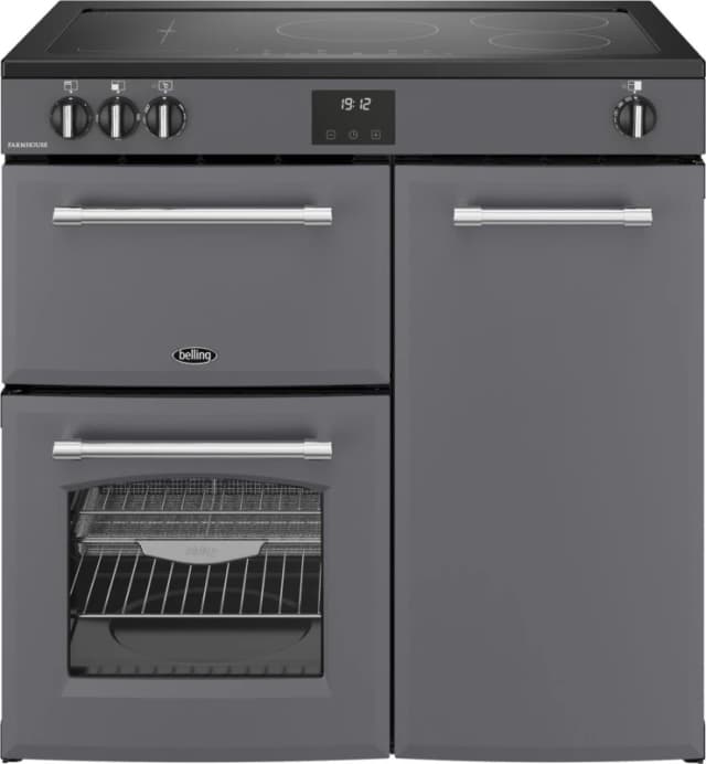 Belling Farmhouse 90Ei 90cm Electric Range Cooker with Induction Hob - Anthracite - A/A Rated