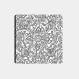 MANDALA15 White Black Decorative Canvas Painting