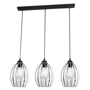 Dali Straight Bar Pendant Ceiling Light Chrome, Black 70cm