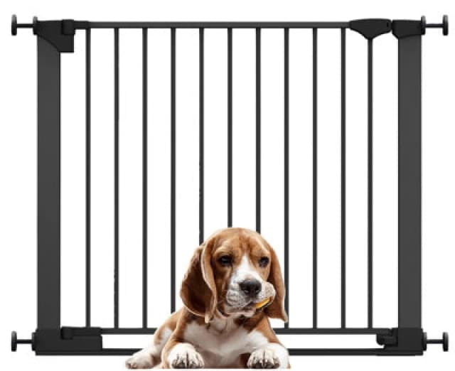 Bettacare Safestep Dog Gate, Black, 89Cm - 96Cm, Extra Low Walkthough, 74Cm Extra Wide Doorway, One Piece Extra Wide Pet Gate