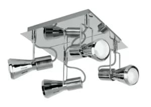 SPOT 4 Light Adjustable Spotlight Clusters Chrome 24x24x15cm