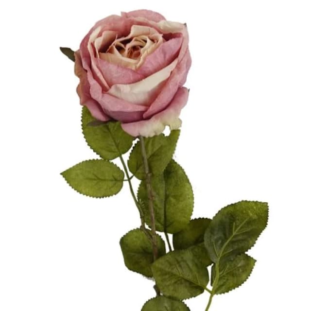Leaf 70cm Artificial Light Pink Rose