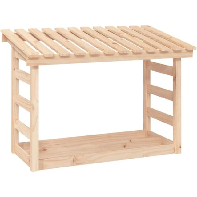 vidaXL Firewood Rack 108x64.5x78cm Solid Wood Pine, Brown 822442