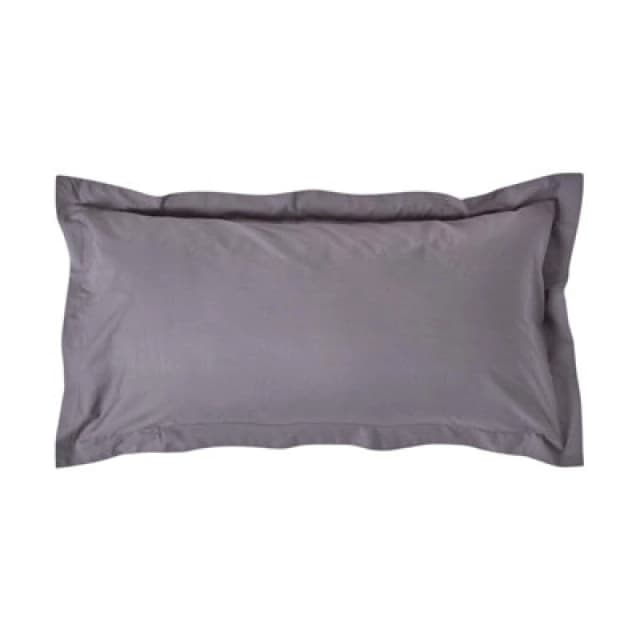 Homescapes Egyptian Cotton Oxford Pillowcase 200 TC, King Size Dark Grey