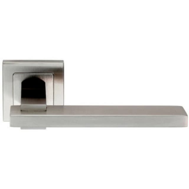 Loops PAIR Square Cut Rectangular Handle on Square Rose Concealed Fix Satin Steel Metallics