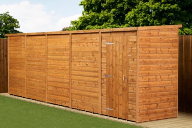 Empire Sheds Empire Modular Pent 20X4 Dipped Treated Tongue And Groove Wooden Garden Shed Single Door No Windows (20' X 4' / 20ft X 4ft) (20X4)