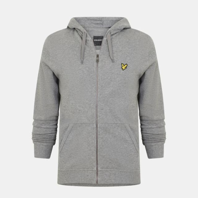 Lyle and Scott Zip Through Hoodie Mens MidGreyMarl male XS