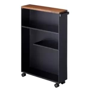 Yamazaki Tower Semi Closed Storage Cart - Black