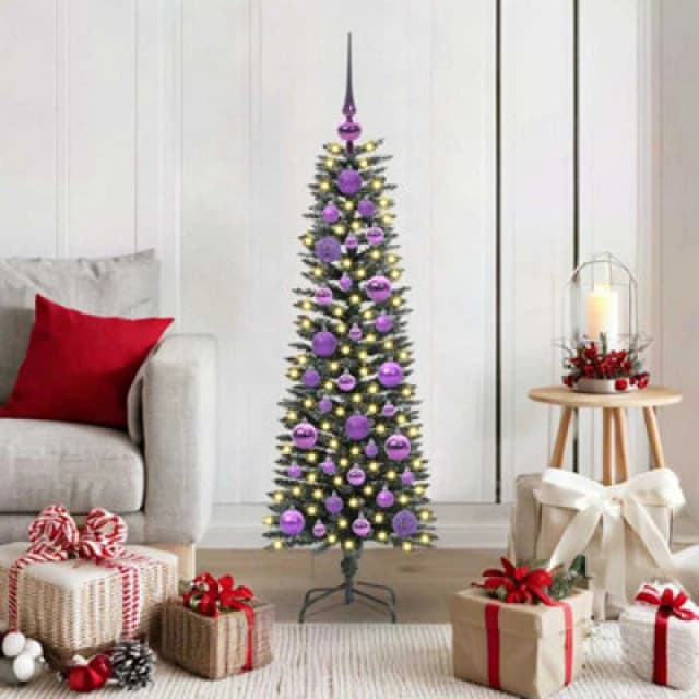 vidaXL Artificial Christmas Tree with Stand, Lilac Balls Green 40.5 x 40.5 x 120 cm, Green 3395922