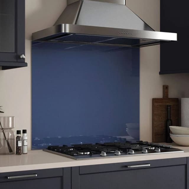 Bluebell Shimmer Glass Kitchen Splashback 900Mm X 750Mm, Blue SB54083
