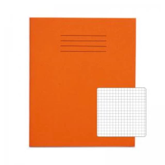 Rhino 8 x 6.5 Exercise Book 48 Page Orange Ruled 5mm Squares S5...