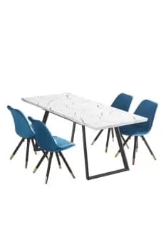 'Sofia Toga' LUX Dining Set with a Table & Chairs Set of 4