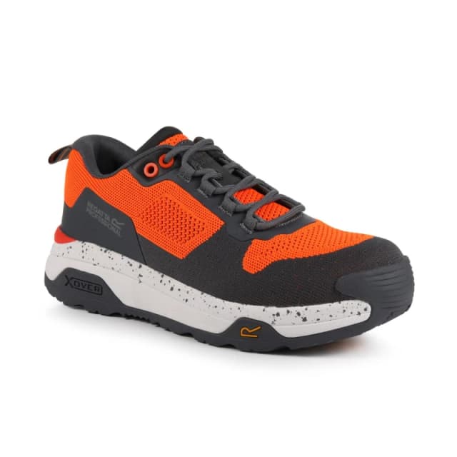 Regatta Mens Crossfort Safety Trainers Flame Orange Gu unisex UK 6