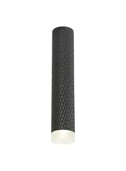 1 Light 30cm Surface Mounted Ceiling GU10, Sand Black, Acrylic Ring