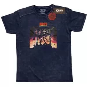 KISS - Destroyer Unisex XX-Large Snow Wash T-Shirt - Blue