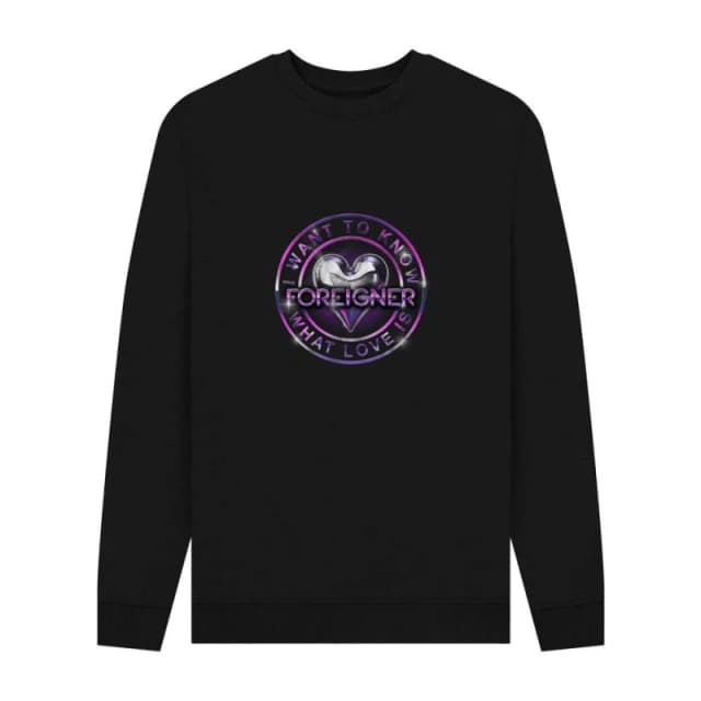 Foreigner Mens I Want To Know What Love Is Sweatshirt in Black Size: Small Black Male S