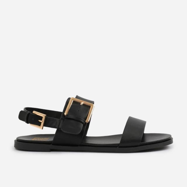 Wheres That From Black PU Camilla Classic Flat Sandals Black female 3