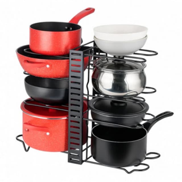 Innoteck Essentials Pots And Pans Organiser Rack With 8 Adjustable Dividers.