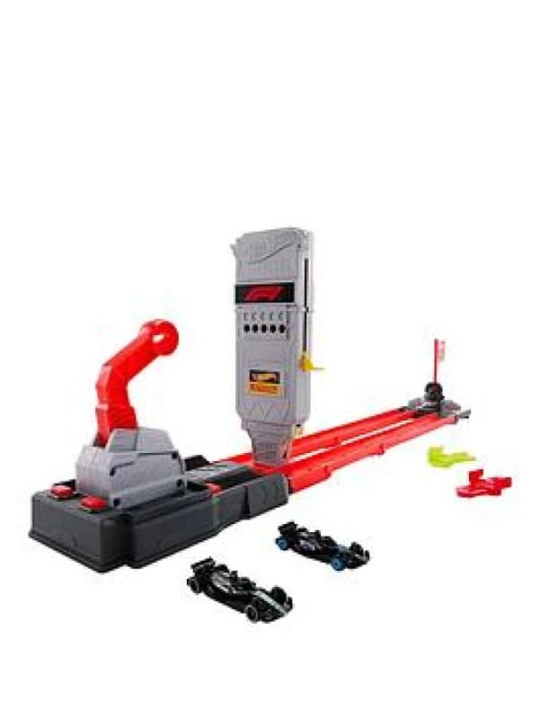 Hot Wheels Racing Formula 1 Toy Car Track Set Race the 2 1:64 Scale Die-Cast Officially Licensed F1 Vehicles on Side-By-Side Track Grid Start JKM88