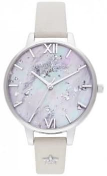 Olivia Burton Womens Celestial Star Silver Leather Watch