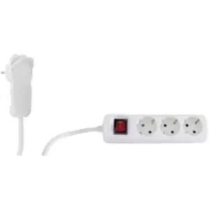 REV 0012326114 Power strip (+ switch) 3x White PG connector