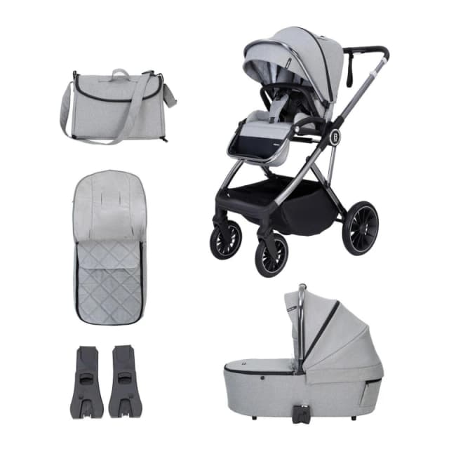 Babymore Chia Pram Pushchair - Pearl Grey Pearl Grey unisex 56x96x111