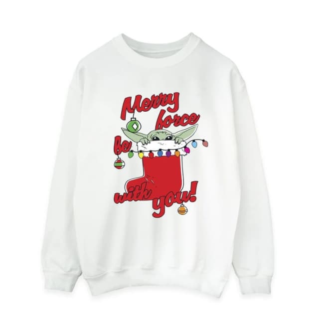 Star Wars Star Wars Men Merry Force Be With You Sweatshirt in White Size: Small White S Male 5063376849630