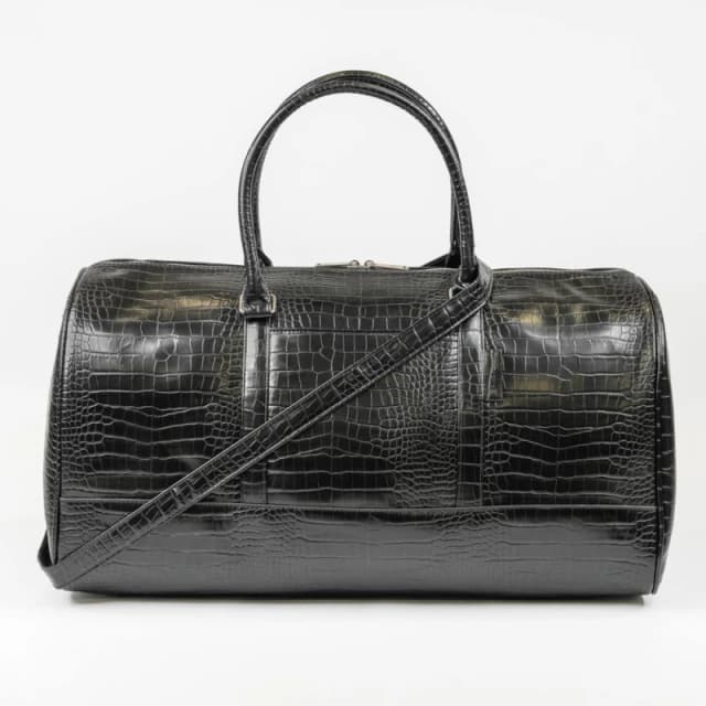 Gino Ferrari Luca Faux Leather Holdall - 42L Weekend & Overnight Travel Duffle Bag in Black Unisex