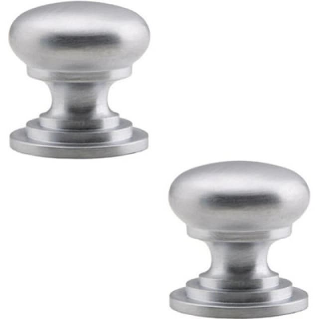 Loops 2x Victorian Round Cupboard Door Knob 38mm Dia Satin Chrome Cabinet Handle Multi unisex