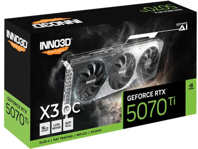 INNO3D GeForce RTX 5070 Ti 16GB X3 Triple Fan GDDR7 Graphics Card - N507T3-16D7X-176068N