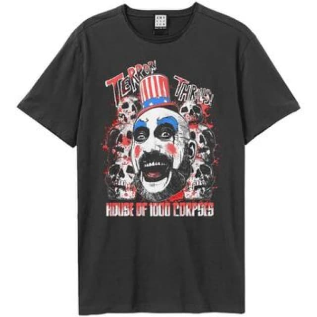 Amplified Amplified Men House Of 1000 Corpses Terror Thrills Rob Zombie T-Shirt in Charcoal Size: X-Small Charcoal XS Male 5063574351843