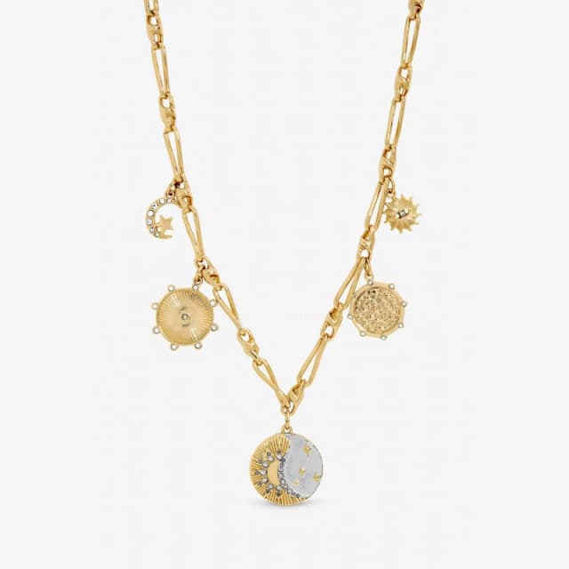 Mood Two Tone Celestial Charm Necklace Chain Necklaces One Size Gold 41419410000